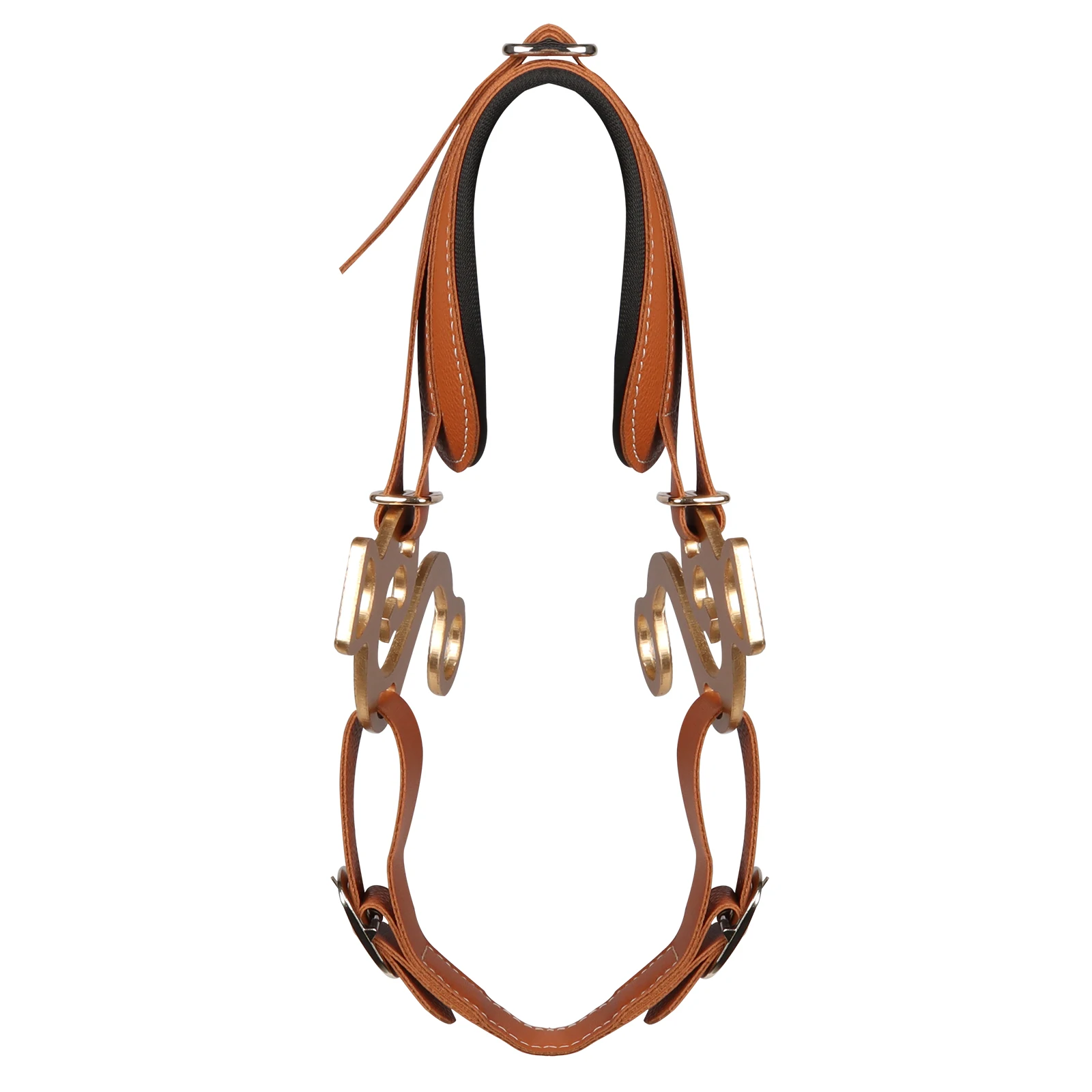Horse Bit Bridle Hackamore Brown English Western Nose Curb Chain Padded Adjustable Horse Equipment - Image 3