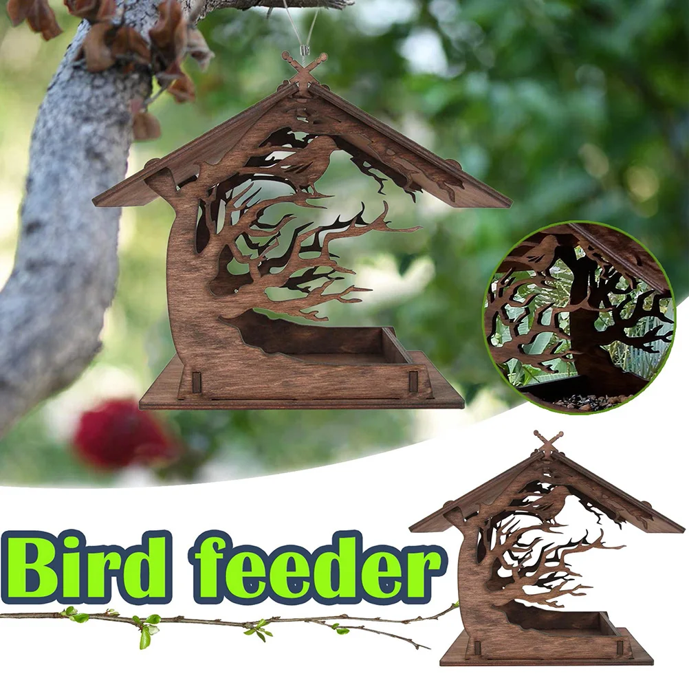 DIY Assemble Wood Birds Food Holder Outdoor Hanging Birds Food Holder Pet Supplies Durable Diy Bird Feeder Garden Decor - Image 4