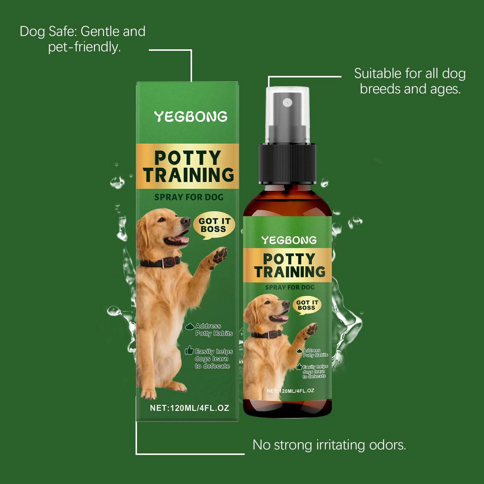 Dog Toilet Training Spray Effectively Guiding Pets Defecate Correcting Toileting Habits Plant Ingredients Non-toxic Pet Supplies - Image 3