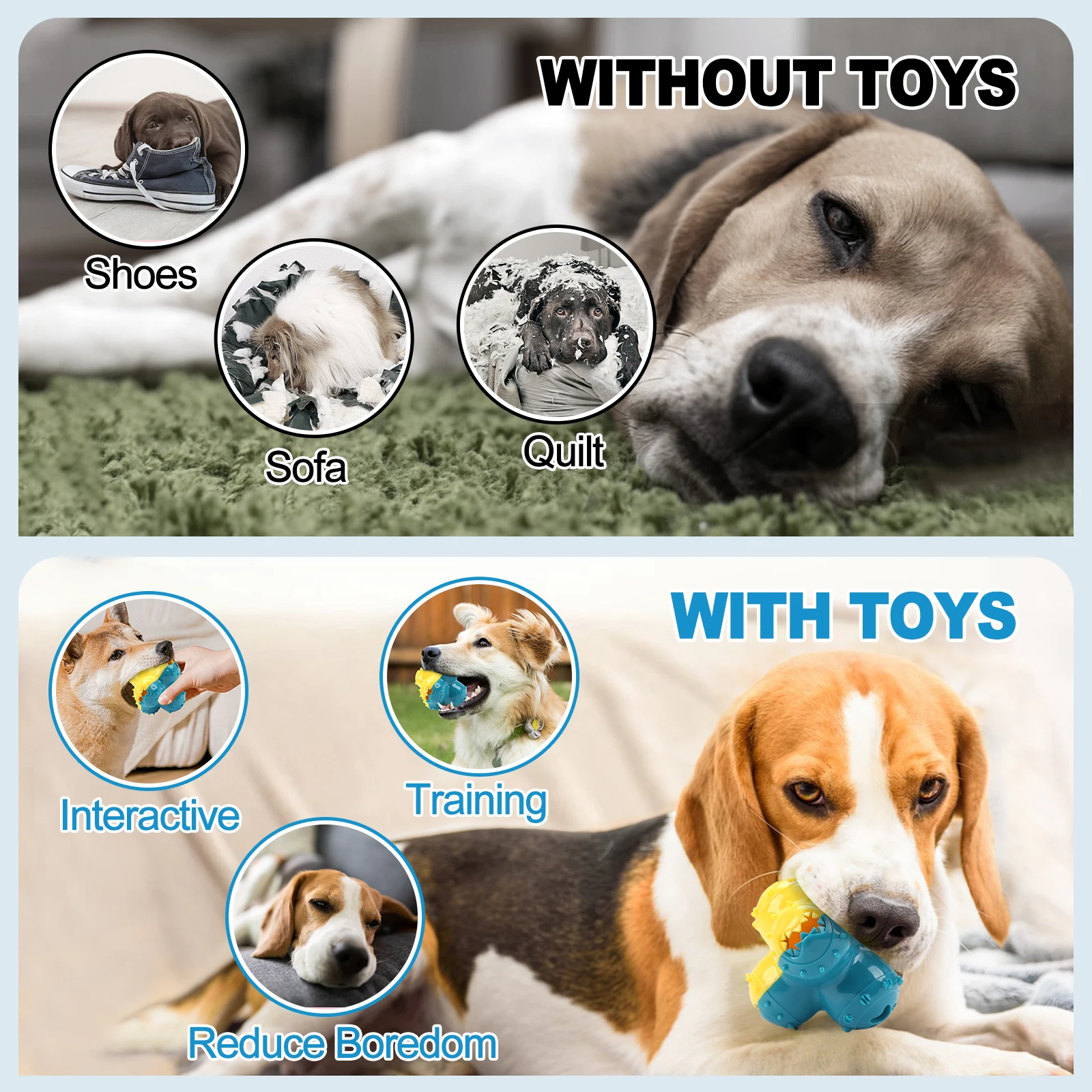 Dog Chewing Toys Dog Grinding Toys Dog Voice Toys Teeth Cleaning Ball Interactive Training Anti Bite Rubber Toys Pet Products - Image 6