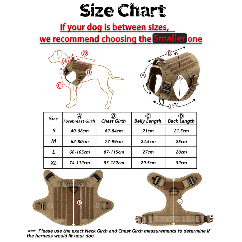 Military Large Dog Harness Training Pet Vest for French Bulldog German Shepherd Malinois Tactical Harnesses For Dogs Accessories - Image 2
