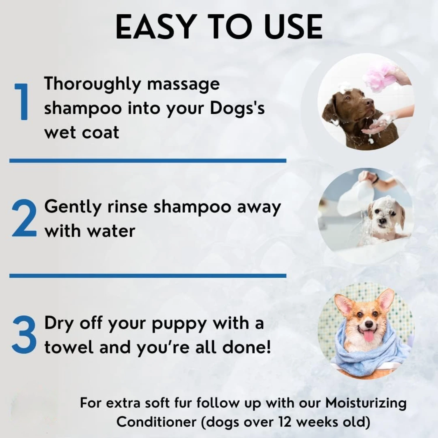 ATUBAN 16 floz 5 in 1 Dog Shampoo for Itchy Skin - Sensitive Skin Dog Shampoo for Smelly Dogs - Dog Shampoos & Conditioners - Image 5