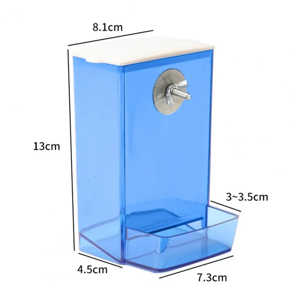 Bird Feeder Box Hard Parrot Budgie Cockatiel Conure Food Dispenser Screw Mount Bird Feeding Box - Image 3