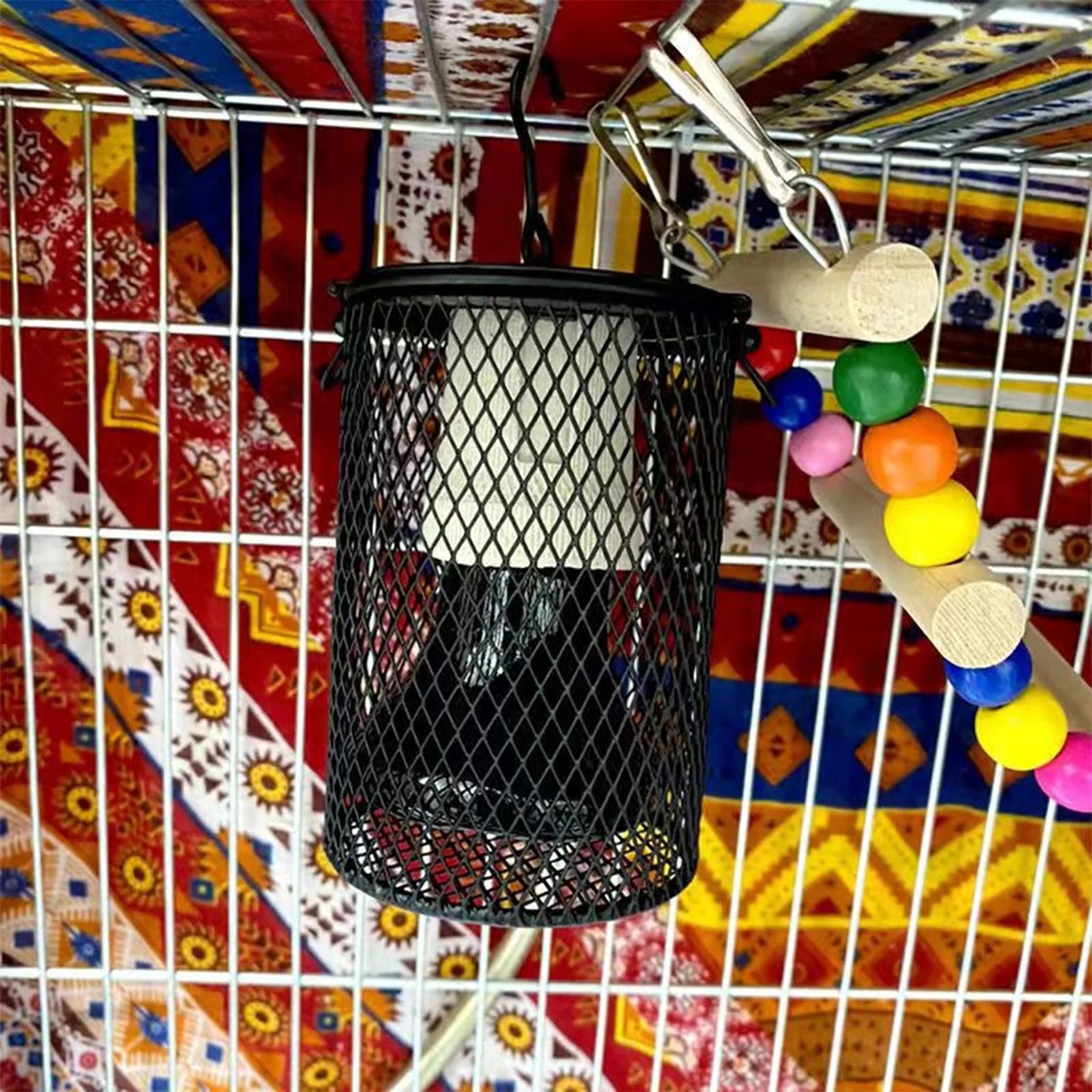 Reptile Heat Lamp Guard, Heater Light Cover Winter Supplies Heating Light Mesh Cage for Snake, - Image 5