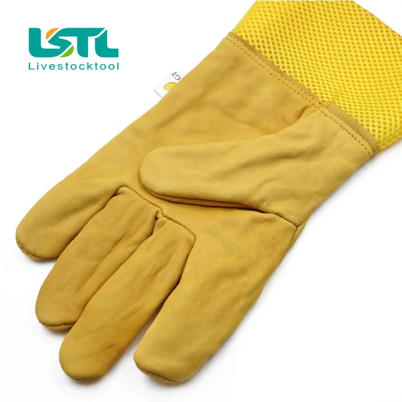 Beekeeper Protective Gloves Anti Bee Breathable Goatskin Yellow Gloves Beekeeping Protective Tools 1 Pair - Image 2