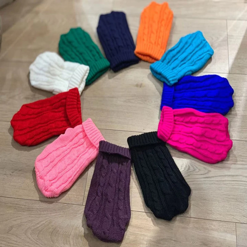 Small Medium Pet Dog Sweaters Winter Pet Clothes Warm Sweater Coat Outfit for Cats Clothes Woolly Soft Dog T Shirt Jacket - Image 3