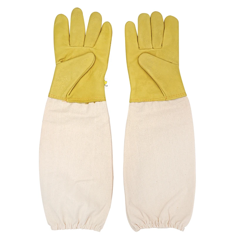 1Pair Beekeeping Gloves Anti Bee Sting Protective Sleeves Breathable Long mesh sheepskin gloves Apiculture Beekeeper Tools - Image 3