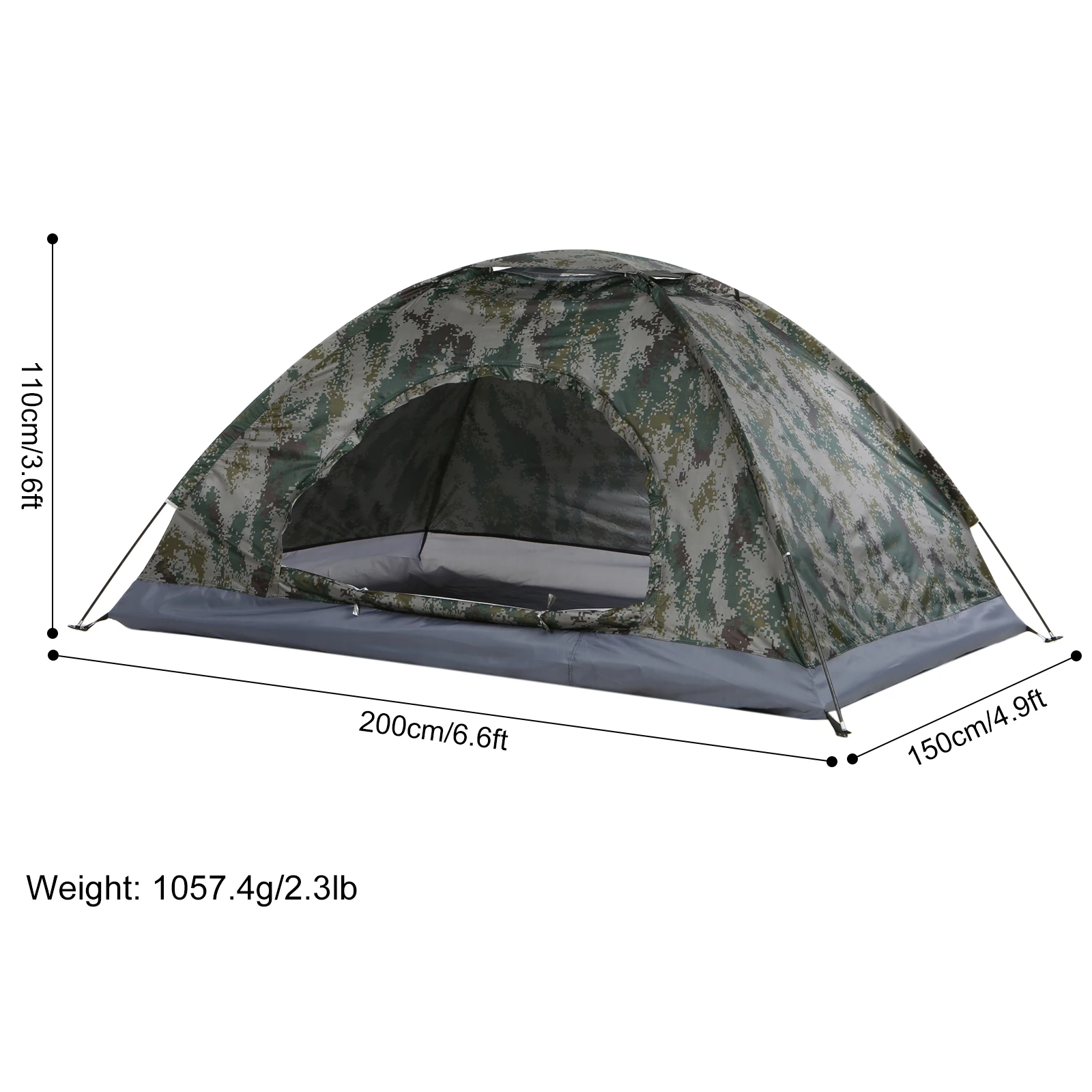 Tomshoo 1/2 Person Ultralight Camping Tent Single Layer Portable Hiking Tent Anti-UV Coating UPF 30+ for Outdoor Beach Fishing - Image 7