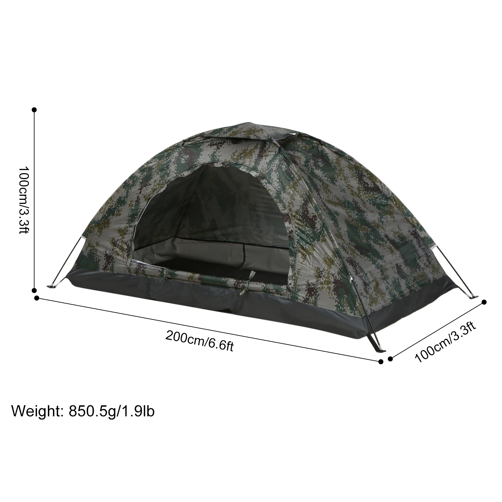 Tomshoo 1/2 Person Ultralight Camping Tent Single Layer Portable Hiking Tent Anti-UV Coating UPF 30+ for Outdoor Beach Fishing - Image 8