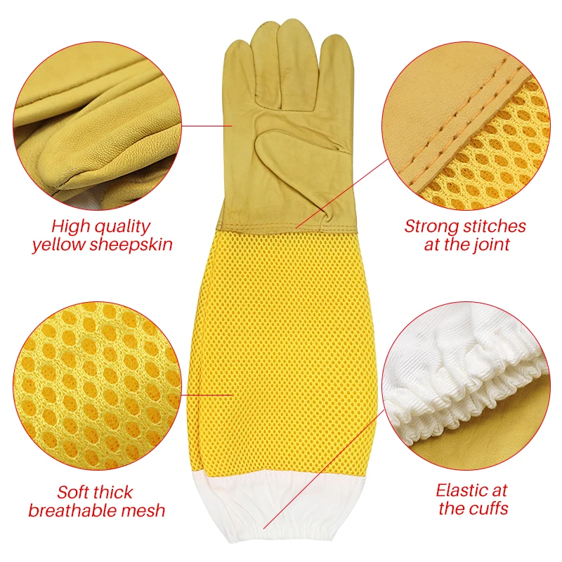 Beekeeper Beekeeping Gloves Protective Sleeves Ventilated Professional Anti Bee for Apiculture Beekeeper Prevent Beehive tools - Image 2