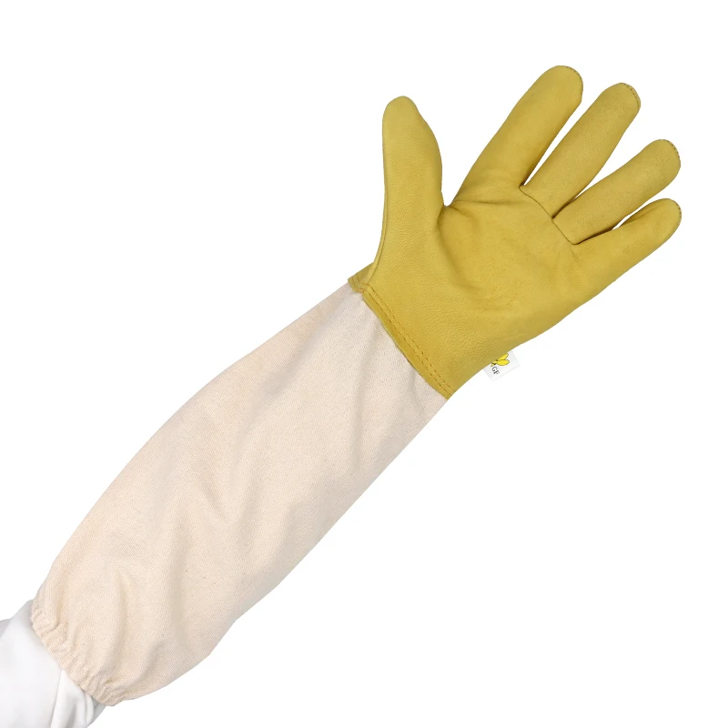 1Pair Beekeeping Gloves Anti Bee Sting Protective Sleeves Breathable Long mesh sheepskin gloves Apiculture Beekeeper Tools - Image 4