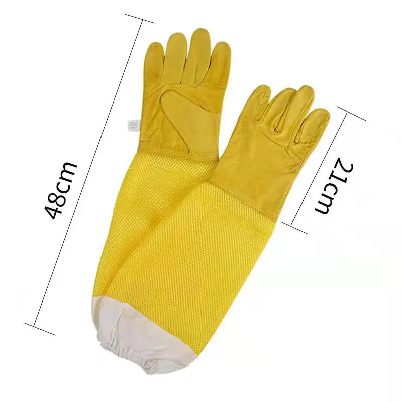 Beekeeping Gloves Protective Sleeves Ventilated Professional Anti Bee Sheepskin Long Gloves For Beekeeper Beekeeping Tools - Image 2