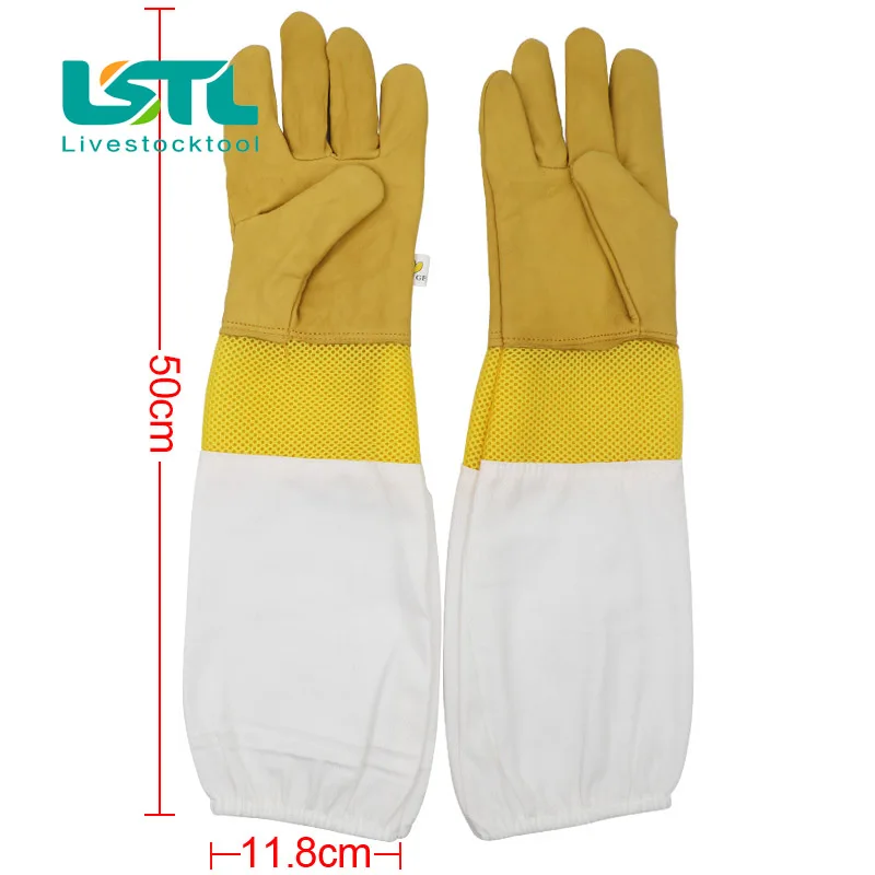 Beekeeper Protective Gloves Anti Bee Breathable Goatskin Yellow Gloves Beekeeping Protective Tools 1 Pair - Image 3