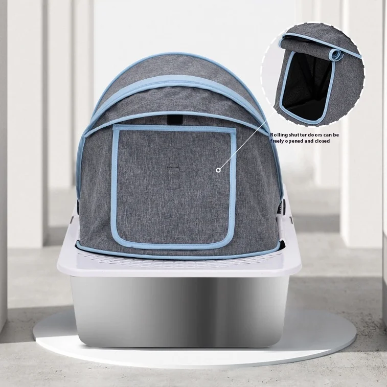 Portable Stainless Steel Large Cat Litter Box with Fully Enclosed Non-Slip Easy Clean Features Pet Toilet Accessory - Image 5