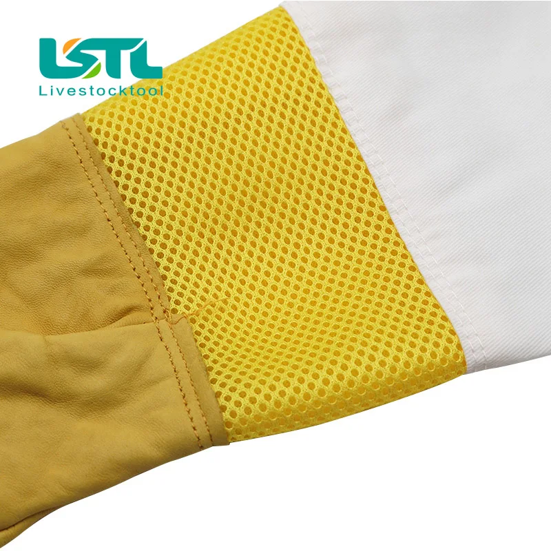 Beekeeper Protective Gloves Anti Bee Breathable Goatskin Yellow Gloves Beekeeping Protective Tools 1 Pair - Image 5