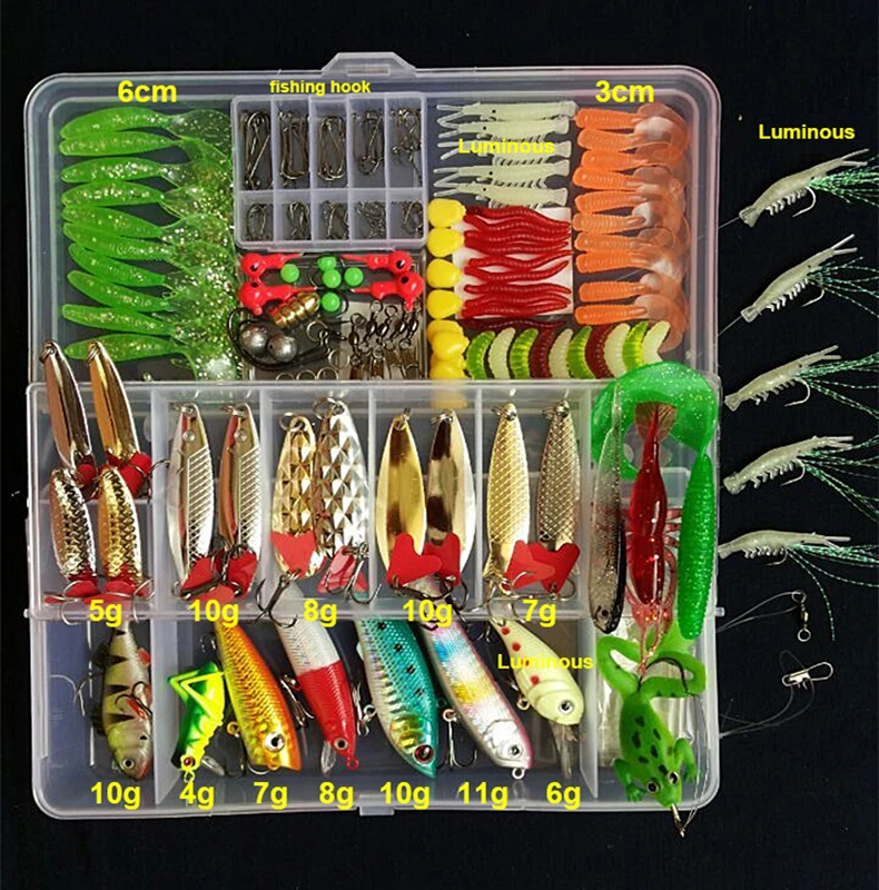 Kit Fishing Lures Set Hard Artificial Wobblers Metal Jig Spoons Soft Lure Fishing Silicone Bait Fishing Tackle Accessories Pesca - Image 8