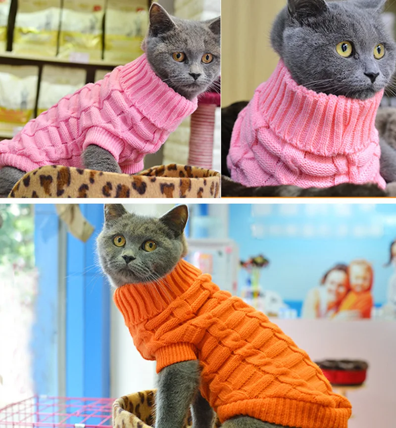 Small Medium Pet Dog Sweaters Winter Pet Clothes Warm Sweater Coat Outfit for Cats Clothes Woolly Soft Dog T Shirt Jacket - Image 5