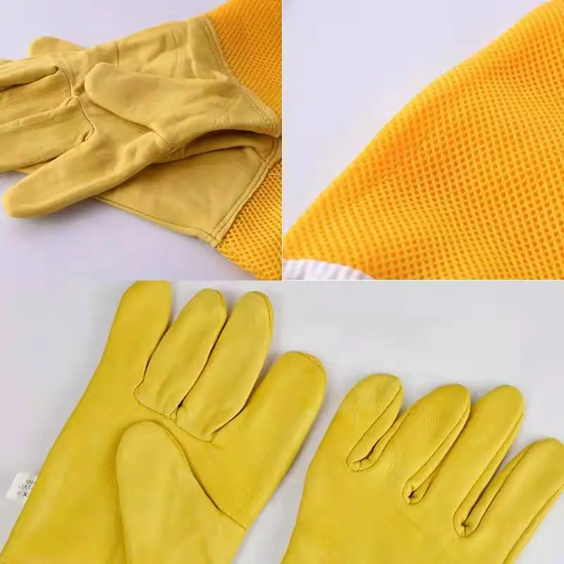 Beekeeping Gloves Protective Sleeves Ventilated Professional Anti Bee Sheepskin Long Gloves For Beekeeper Beekeeping Tools - Image 4