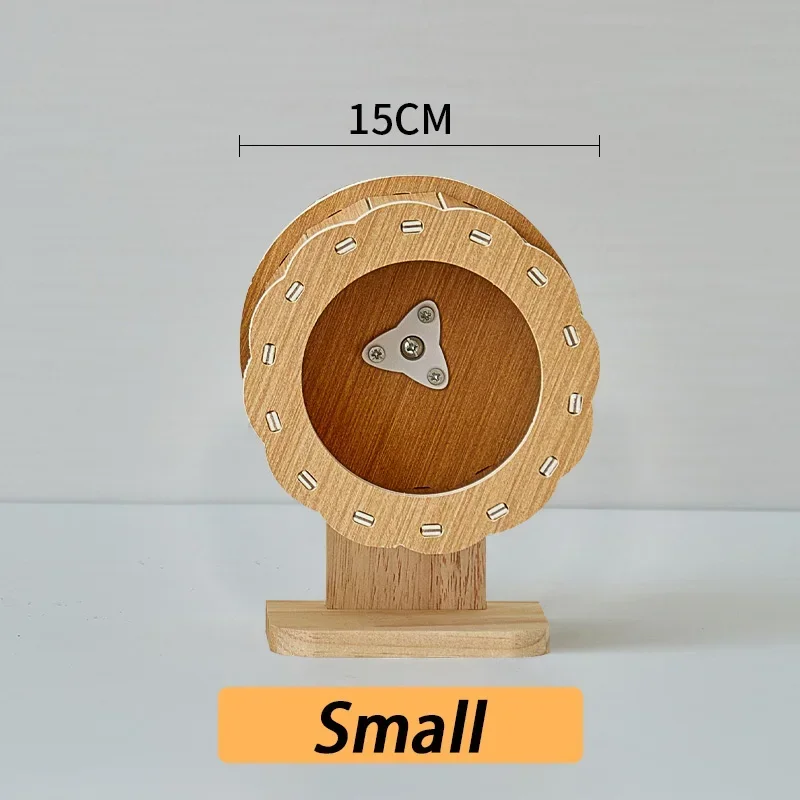 Wood Hamster Small Villa Wheel Silent Exercise Running House Hamsters Wheel with Bracket Roller Train Hamster Toys Pet Products - Image 7