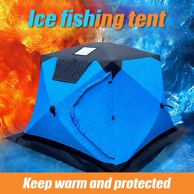Outdoor Winter Fishing Tent For Camping 3-4 Person With Windows Quick Opening Tent Windproof And Waterproof Camping Gadgets - Image 3