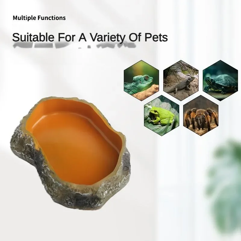 Reptile Water Basin Feeding Trough Aquarium Landscaping Decoration Pet Amphibian Drinking Basin Turtle Lizard Reptile Supplies - Image 5