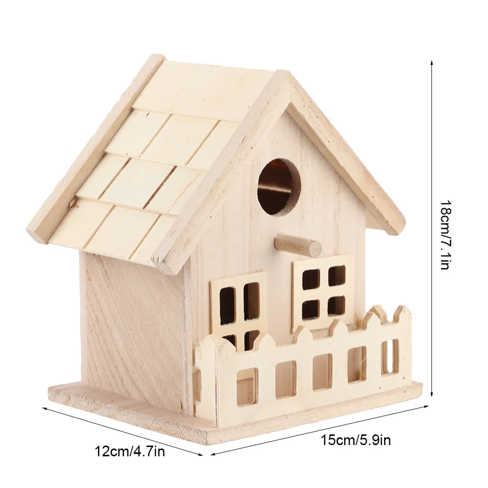 Wooden Bird House Nests Moisture Proof Outdoor Hanging Birds Parrots Resting Breeding Box Decoration for Home Garden - Image 2
