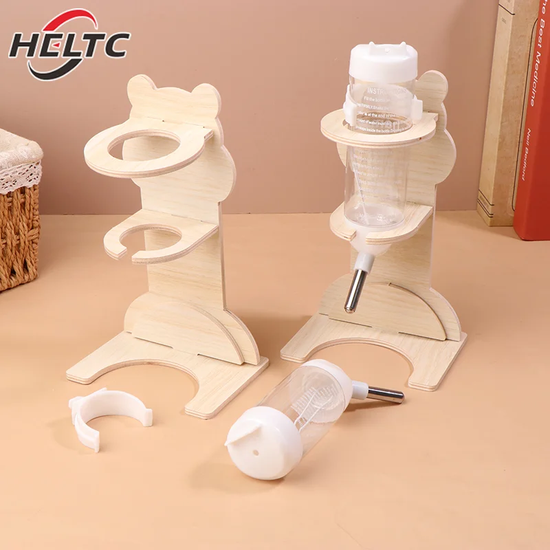 2Pcs Hamster Ball Water Bottle Rack Vertical Water Bottle Solid Wood Bracket Flower Branch Mouse Water Dispenser - Image 4