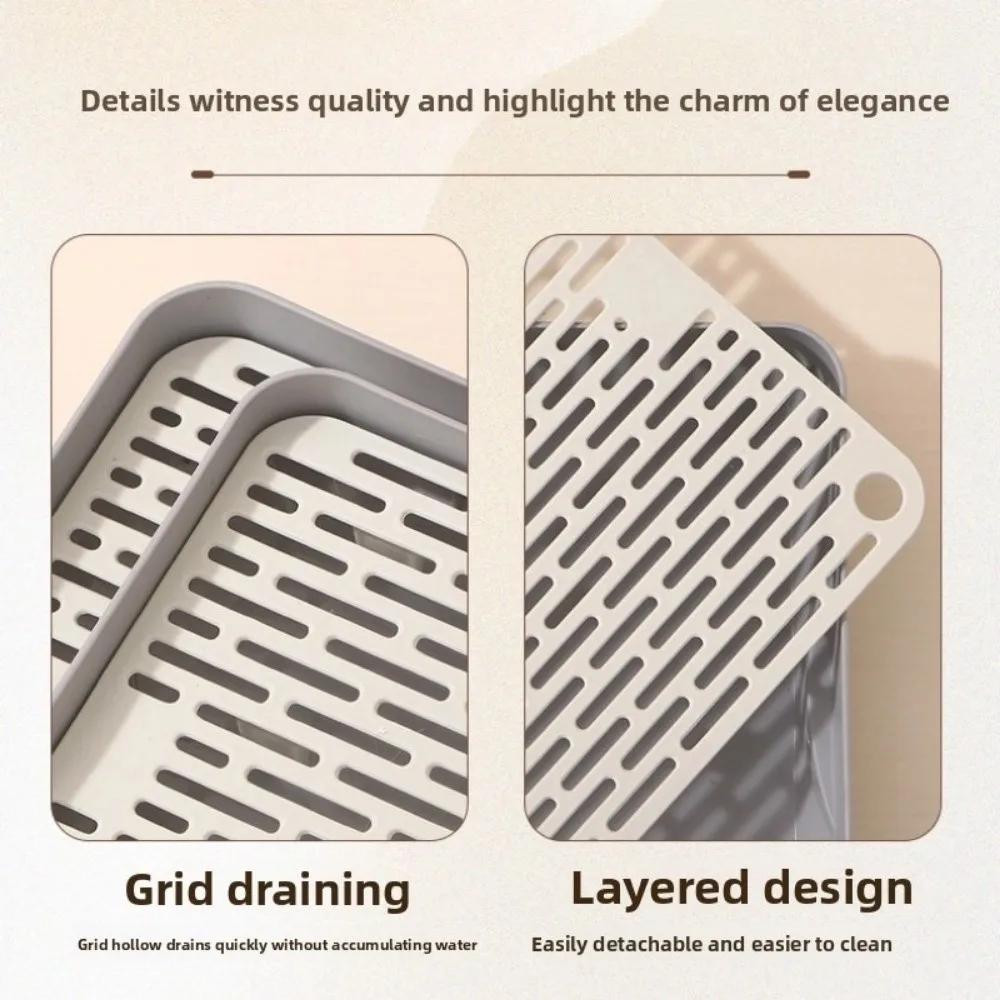 New Small Rabbit Litter Box Plastic Double-layer Pet Toilet Tray Rectangular Bunnie Corner Toilet Box For Ferret Hamster