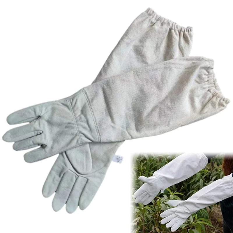 Beekeeping Gloves Anti-bee Anti-sting Breathable Protective Long Sleeves for Beekeeper Canvas Gloves Beekeeping Tools Apiculture - Image 2