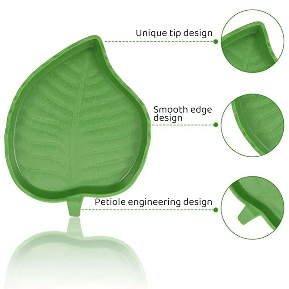 Leaf Shape Reptile Feeder Food Water Bowl For Turtle Lizards Hamsters Snakes Tortoise Gecko Small Pets Feeder Pet Supplies - Image 2