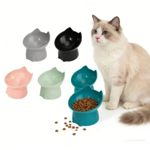 Tilted Cat Food Bowl Whisker Friendly Anti Vomiting Slanted Cat Bowl Elevated Cat Bowls Raised Cat Food & Water Dishes