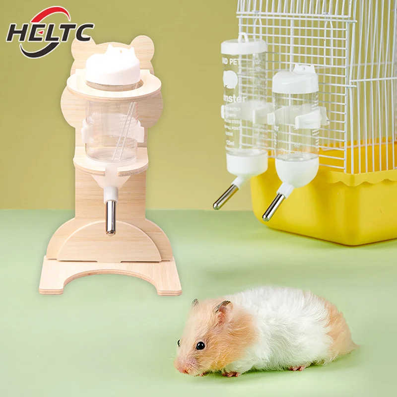 2Pcs Hamster Ball Water Bottle Rack Vertical Water Bottle Solid Wood Bracket Flower Branch Mouse Water Dispenser - Image 2