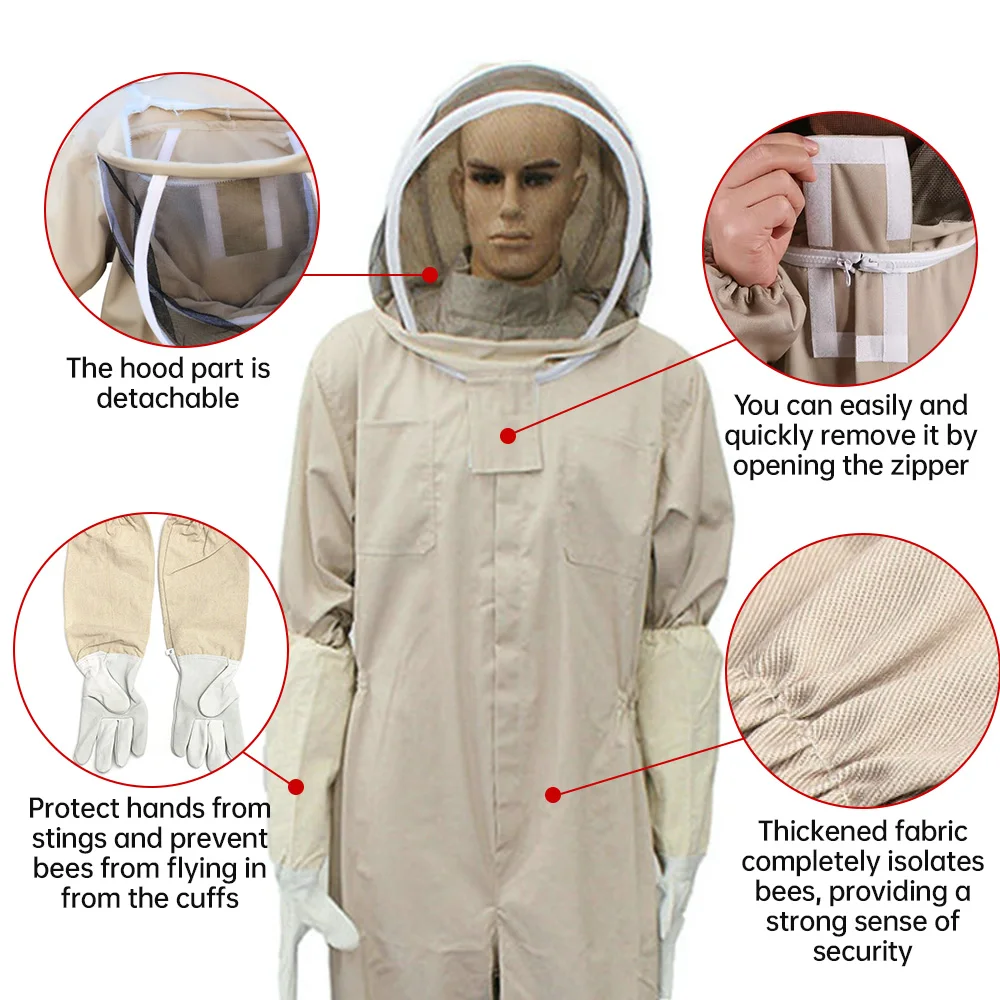 Professional Beekeeping Suit Full Body with Protective veil Beekeeping Gear for Beekeeping Beekeeping Supplies Summer essentials - Image 2
