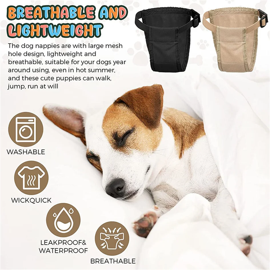 Female Dog Panties Adjustable Pet in Heat Menstrual Sanitary Physiological Pants Reusable Diapers for Small Medium Large Dogs - Image 2