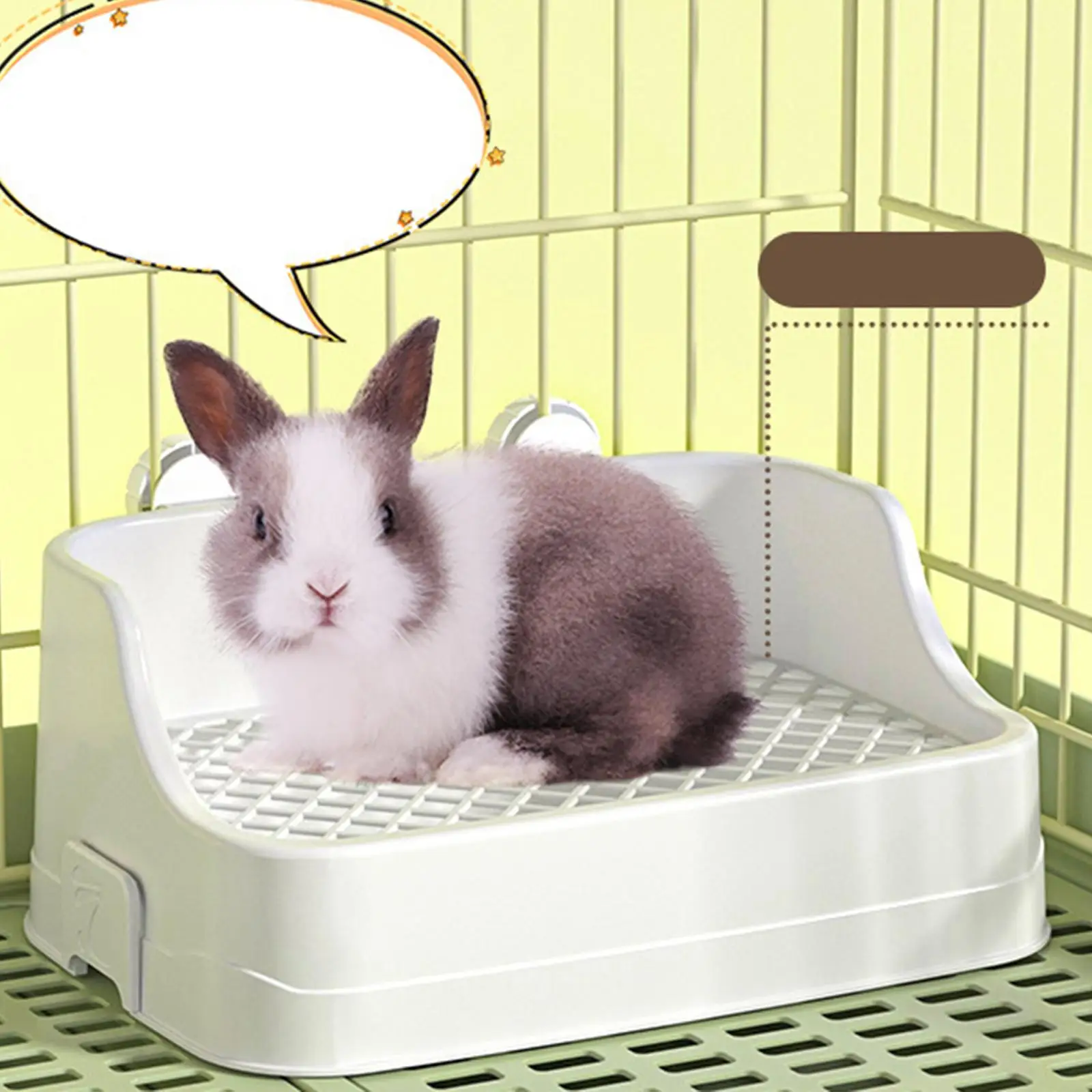 Large Capacity Rabbits Litter Box Rectangular Bunny Potty Corner for Guinea Pigs Chinchillas Small Pet Cleanging Tools