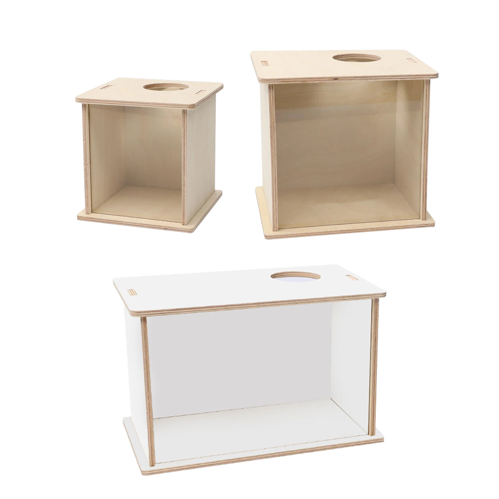 Wooden Hamster Cage Shelter Hutch Bed Hamster Digging Box Visible Wood Shower Room Sand Bath Box for Gerbils Chinchillas - Image 6