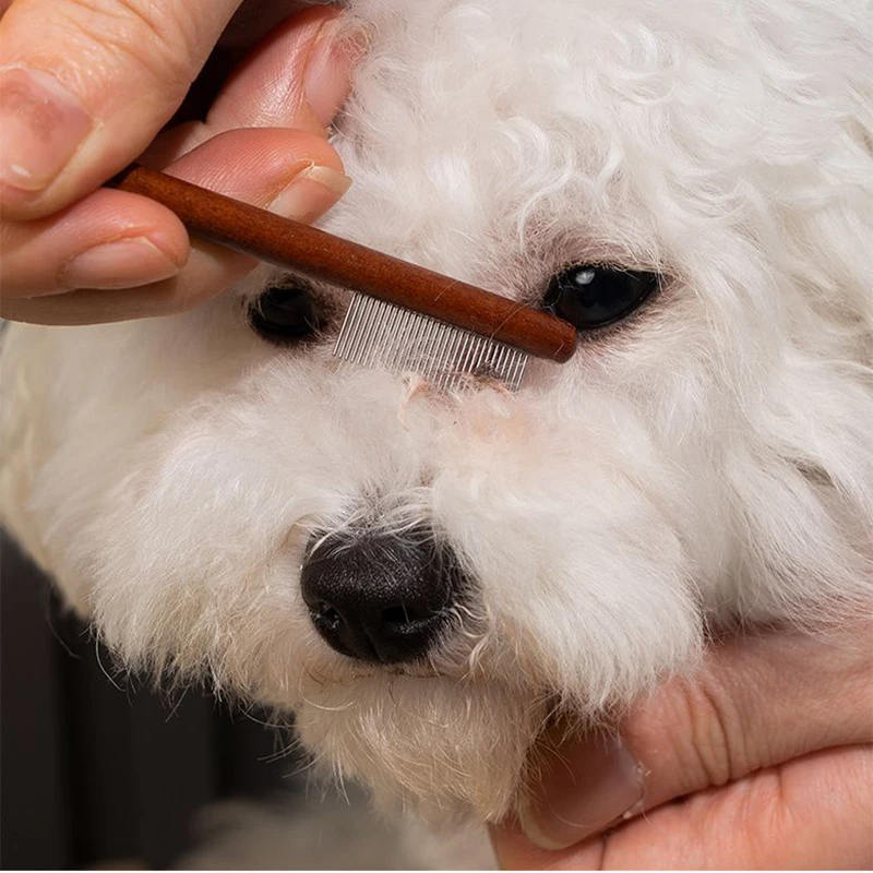 Pet Woodiness Facial Cleaning Comb Removes Tear Stains Eye-poop Comb Dog Hair Repair Scissors Cat Hair Comb Pet Clean Supplies - Image 3