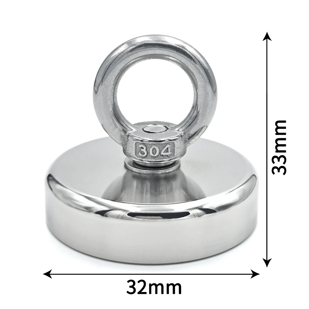 D16~D42mm Super Strong Neodymium Fishing Hook N52 Heavy Duty Rare Earth Neodymium with Countersunk Hole Eyebolt Salvage Magnetic - Image 9