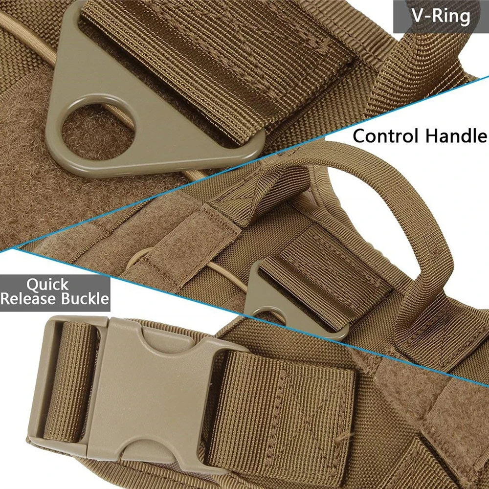 Tactical Dog Harness for Large Pet Harness No-Pull Service Vest Adjustable Military Dog Vest for Training Hunting Walking - Image 5