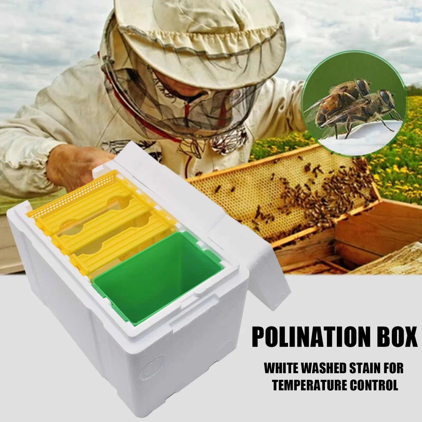 Queen Bee Breeding Box Bee Mating Box Foam Bee Hive Box Beekeeper Garden Pollination Box Bee Breeding Case Beekeeping Equipment - Image 2