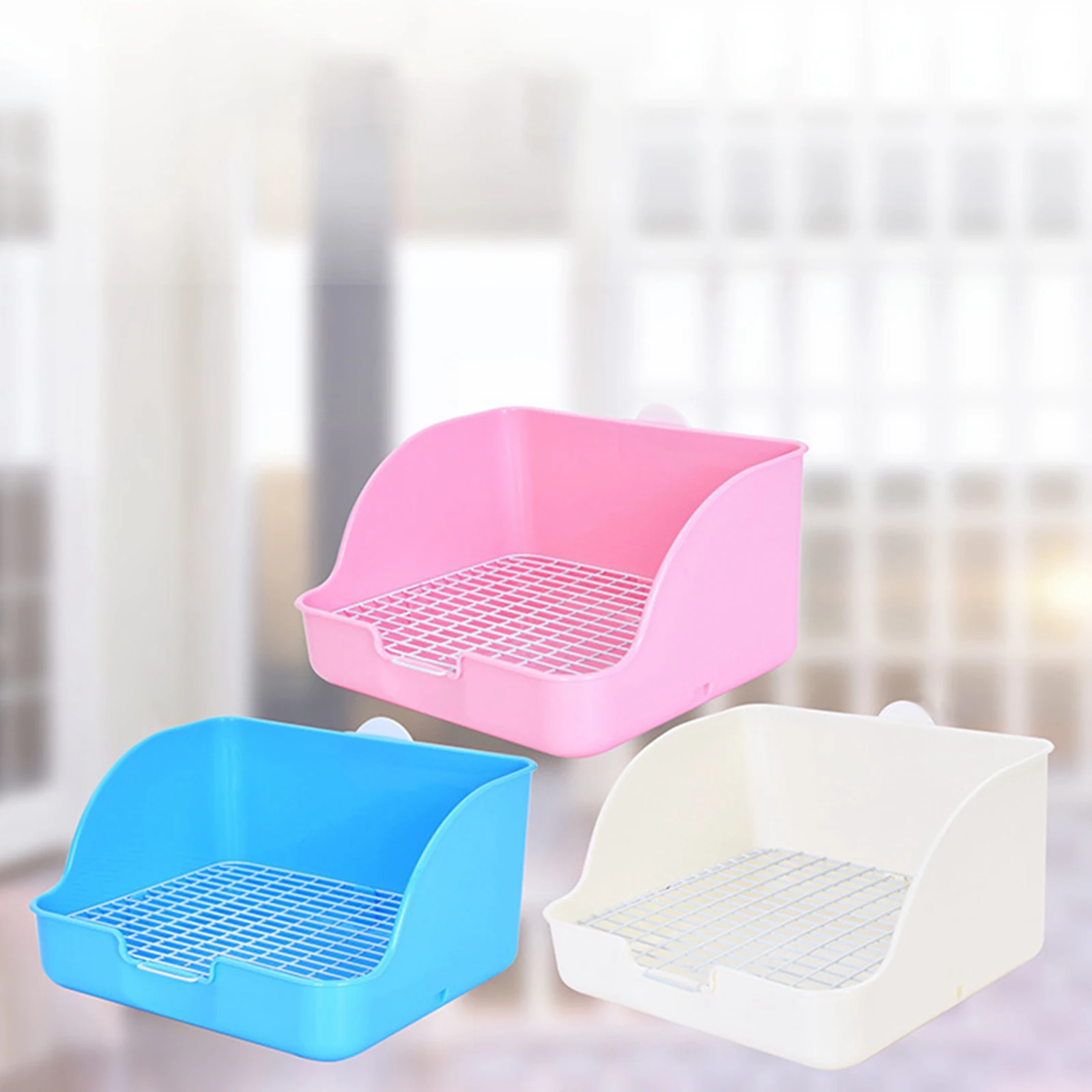 PP Plastic Rabbit Litter Box Rectangular Pet Toilet Chinchillas Bunny Potty Trainer Corner Small Animal Litter Pee Pan - Image 4