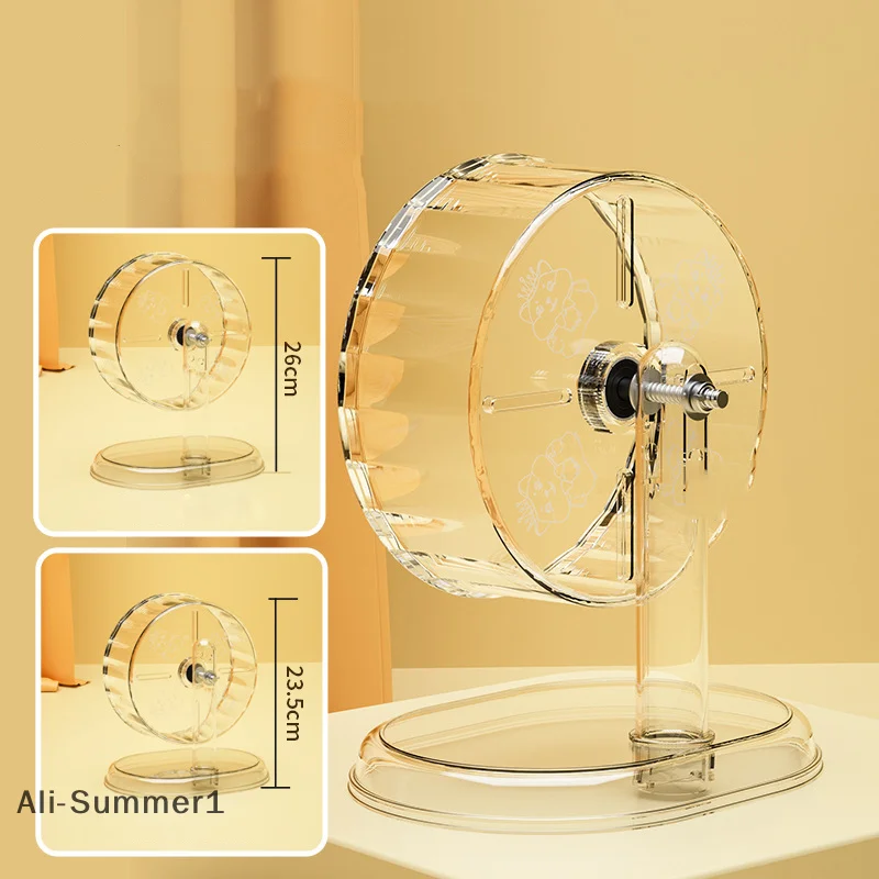 Hamster Cage Wheel Hamster Exercise Wheel Acrylic Transparent Prevent Slip Versatile Easy To Clean With Stand For Hamster Cage - Image 5