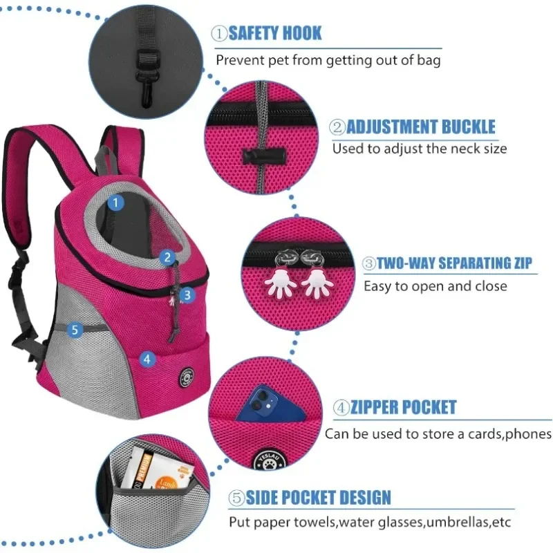 Pet Backpack for Small Medium Dogs Pet Dog Transport Backpack Travel Breathable Dog Carrier Puppy Carrier Pets Carrying Supplies - Image 4