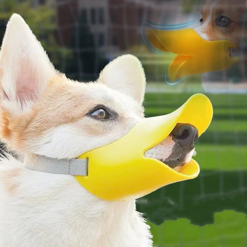 Dog Silicone Duck Muzzle For Pet Anti Bite Stop Barking Small Large Dog Mask Pet Accessories Safe Adjustable Mouthpiece Cover - Image 2