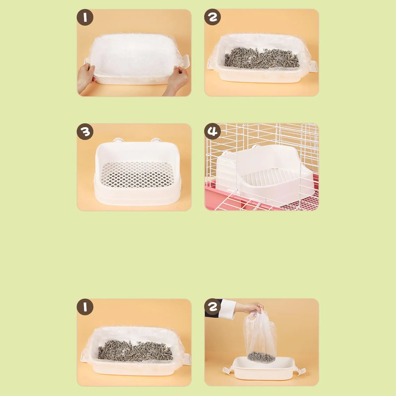 Large Capacity Rabbits Litter Box Rectangular Bunny Potty Corner for Guinea Pigs Chinchillas Small Pet Cleanging Tools - Image 4