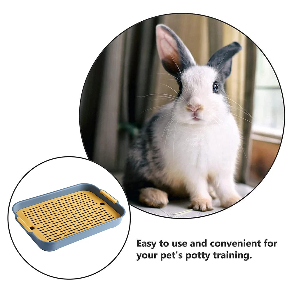 Rabbit Litter Box Small Pet Toilet Tray Rabbit Guinea Pig Litter Tray Toilet Box Detachable Grids Cover Rabbit Litter Tray - Image 2