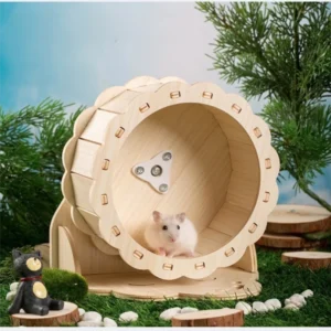 High Quality DIY Wooden Running Wheel Removable Silent Exercise Wheel Exercise for Hamster