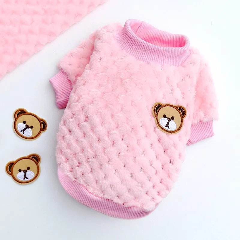 Winter Warm Dog Hoodies Pet Dog Clothes Soft Puppy Pullover Cute Bear Print Cat Sweatshirt Fashion Pet Hoodies Chihuahua Clothes - Image 10