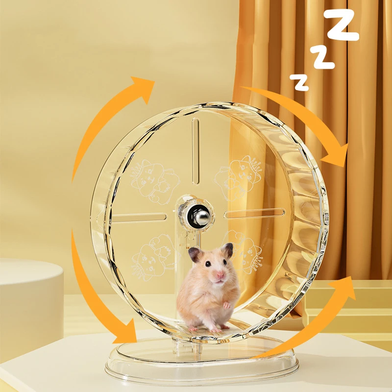 Hamster Cage Wheel Hamster Exercise Wheel Acrylic Transparent Prevent Slip Versatile Easy To Clean With Stand For Hamster Cage - Image 2