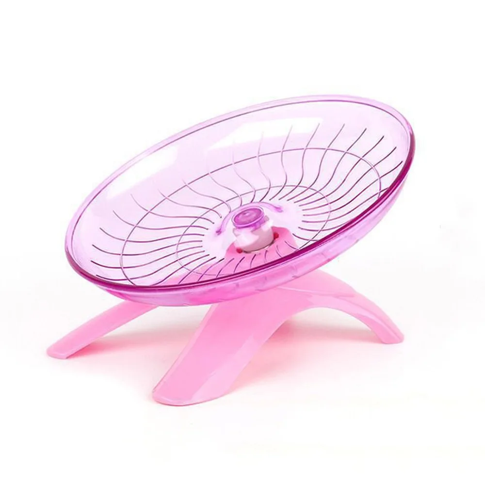 Transparent Hamster Flying Wheel Steel Axle Quiet Operation Exercise Squirrel Wheel Plastic Stable Base Running Disc - Image 7